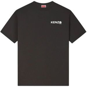 Kenzo, Tops, Heren, Zwart, XL, Katoen, Katoenen Logo Patch T-shirt