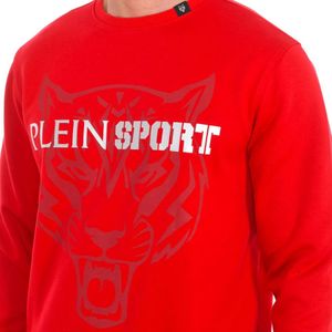 Plein Sport, Sweatshirts & Hoodies, Heren, Rood, M, Katoen, Ronde Hals Sweatshirt met Merkprint