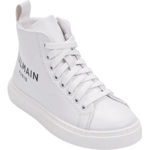 Balmain, Schoenen, Dames, Wit, 37 EU, Katoen, Effen kleur sneakers