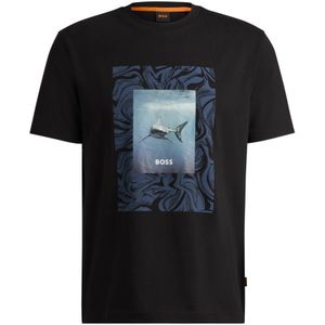 Hugo Boss, Tops, Heren, Zwart, 3Xl, Katoen, Tee-Tucan Katoenen T-shirt