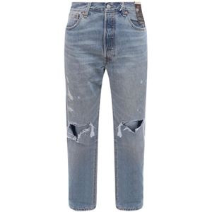 Levi's, Jeans, Heren, Blauw, W31, Katoen, Blauwe Katoenen Slim Fit Jeans