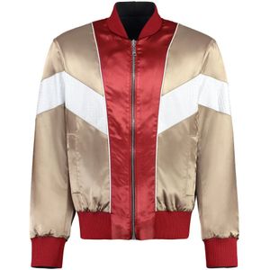 Balmain, Jassen, Heren, Veelkleurig, 2Xl, Polyester, Reversible Bomber Jacket met Monogram Jacquard