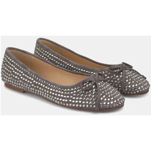 Alma EN Pena, Schoenen, Dames, Grijs, 39 EU, Glanzende ballerina met strass