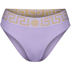 Versace, Badkleding, Dames, Paars, L, Nylon, Griekse Bikini Broek Paars Nylon