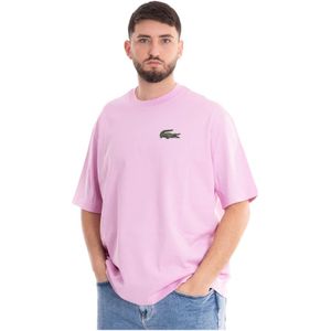 Lacoste, Tops, Heren, Roze, L, Ruimvallend Krokodil Heren T-shirt