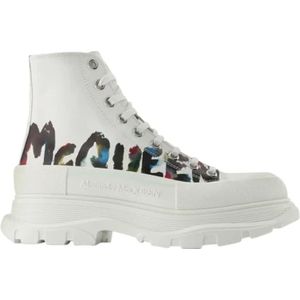 Alexander McQueen, Schoenen, Heren, Wit, 41 EU, Katoen, Canvas sneakers