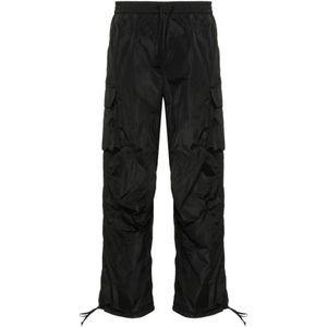 Msgm, Zwarte Broek met Hoge Taille Zwart, Dames, Maat:S