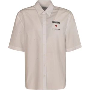 Moschino, Overhemden, Heren, Wit, L, Short Sleeve Shirts