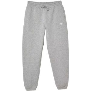 New Balance, Broeken, Heren, Grijs, L, Gezellige Geborstelde Fleece Jogger Broek