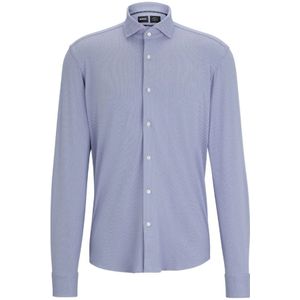 Hugo Boss, Overhemden, Heren, Blauw, 3Xl, Katoen, Regular-Fit Katoenen Poplin Overhemd