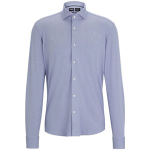 Hugo Boss, Regular-Fit Katoenen Poplin Overhemd Blauw, Heren, Maat:2XL