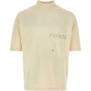 Maison Margiela, Ivoor Katoenen T-shirt Beige, Heren, Maat:XL