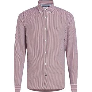 Tommy Hilfiger, Overhemden, Heren, Rood, M, 1985 Collection Pinstripe Slim Fit Shirt