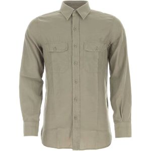 Tom Ford, Grijze Cupro Blend Shirt - Stijlvol en Comfortabel Grijs, Heren, Maat:M