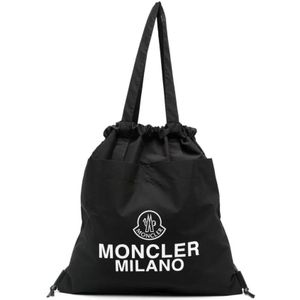 Moncler, Tassen, Heren, Zwart, ONE Size, Nylon, Zwarte AQ Trekkoordtas