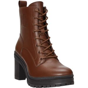 Ralph Lauren, Schoenen, Dames, Bruin, 38 EU, Leer, Dames Enkellaarsjes van Lauren