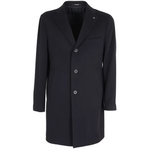 Tagliatore, Mantels, Heren, Blauw, 2Xl, Single-Breasted Coats