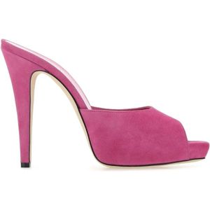 Paris Texas, Schoenen, Dames, Roze, 36 1/2 EU, Suède, Fuchsia Suède Monica Mules