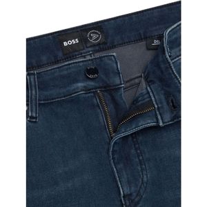 Hugo Boss, Jeans, Heren, Blauw, W36, Katoen, Slim Fit Jeans met Leren Logo