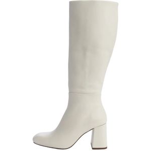 Souliers Martinez, Schoenen, Dames, Wit, 38 EU, Leer, Ivory Leren Platte Hoge Laarzen van Martinez