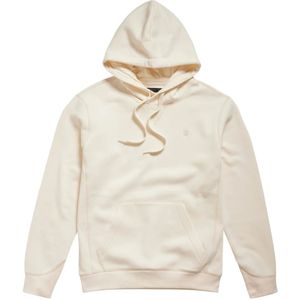 G-star, Premium Core Hoodie met Overslag Voorkant en Ribdetails Beige, Heren, Maat:S