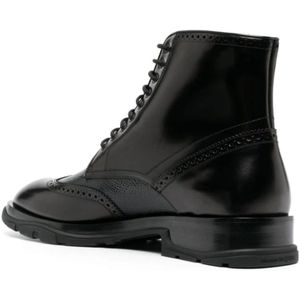 Alexander McQueen, Schoenen, Heren, Zwart, 41 1/2 EU, Lace-up Boots