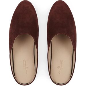 Cortana, Schoenen, Dames, Rood, 38 EU, Suède, Handgemaakte Bordeaux Suede Babucha