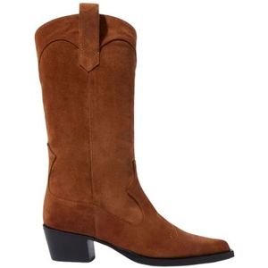 Scarosso, Schoenen, Dames, Bruin, 38 EU, Leer, Tan Suede Cowboy Laarzen