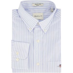 Gant, Overhemden, Heren, Blauw, 4Xl, Katoen, Lichtblauw Wit Gestreept Button Down Overhemd