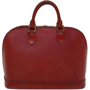 Louis Vuitton Vintage, Pre-owned, Dames, Rood, ONE Size, Leer, Tweedehands leren Louis Vuitton tassen