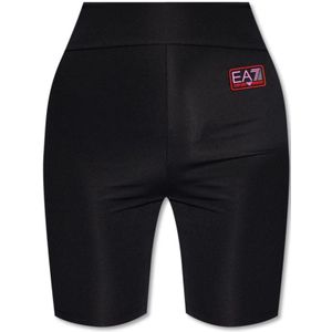 Emporio Armani Ea7, Leggings met logo Zwart, Dames, Maat:XL