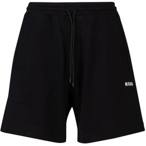 Msgm, Bermuda Shorts Zwart, Heren, Maat:M