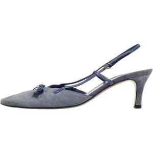 Salvatore Ferragamo Pre-owned, Pre-owned, Dames, Blauw, 39 EU, Pre-owned Suede heels