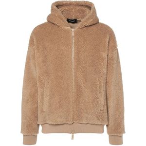 Dsquared2, Jassen, Heren, Beige, S, Teddy Zipped Hoodie