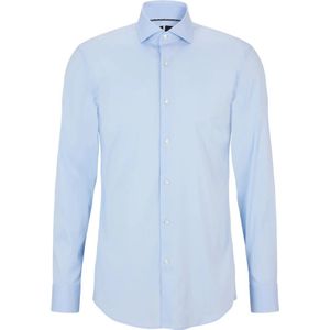 Hugo Boss, Overhemden, Heren, Blauw, XL, Katoen, Herenoverhemd met lange mouwen en gedefinieerde pasvorm