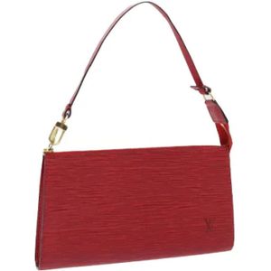 Louis Vuitton Vintage, Tweedehands leren Louis Vuitton tassen Rood, Dames, Maat:ONE Size