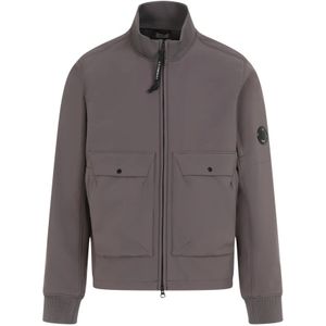 C.p. Company, Jassen, Heren, Paars, L, Polyester, Stijlvolle Grijze Jas Aw 24