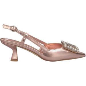 Alma EN Pena, Schoenen, Dames, Roze, 37 EU, Leer, Vierkante Broche Hakken Schoenen