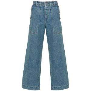 Maison Kitsuné, Jeans, Heren, Blauw, W31, Katoen, Wide Jeans