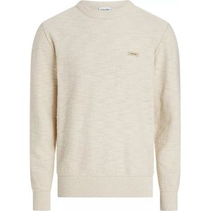 Calvin Klein, Winter Slub Crew Neck Trui Beige, Heren, Maat:L