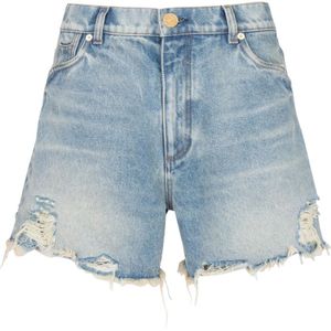 Balmain, Korte broeken, Dames, Blauw, S, Denim, Vintage denim shorts
