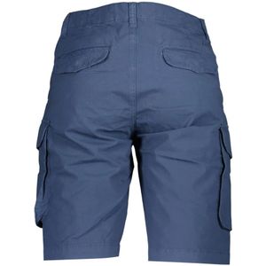 North Sails, Korte broeken, Heren, Blauw, W32, Katoen, Blauwe Bermuda Shorts Slim Fit Katoen