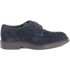 Henderson, Schoenen, Heren, Blauw, 44 EU, Suède, Lage enkellaarzen in barak suede