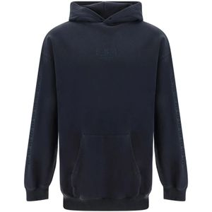 Balenciaga, Sweatshirts & Hoodies, Heren, Zwart, M, Katoen, Zwarte Katoenen Sweatshirt met Trekkoord Capuchon