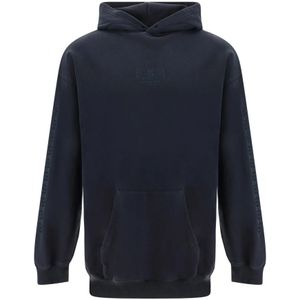 Balenciaga, Sweatshirts & Hoodies, Heren, Zwart, L, Katoen, Zwarte Katoenen Sweatshirt met Trekkoord Capuchon