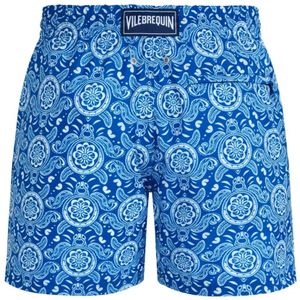 Vilebrequin, Badkleding, Heren, Blauw, 3Xl, Ultralichte en opvouwbare Tribal Turtles zwemshorts voor heren