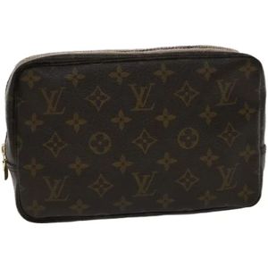 Louis Vuitton Vintage, Bruin Canvas Louis Vuitton Toilettas Bruin, Dames, Maat:ONE Size