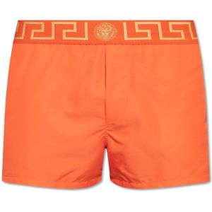 Versace, Badkleding, Heren, Oranje, M, Polyester, Zwembroek met logo