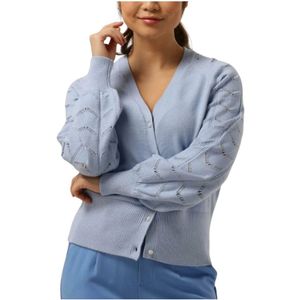 Object, Truien, Dames, Blauw, S, Blauwe Gebreide Vest voor Vrouwen