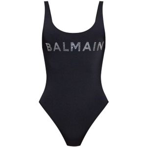 Balmain, Badkleding, Dames, Zwart, S, Polyester, Eendelig badpak